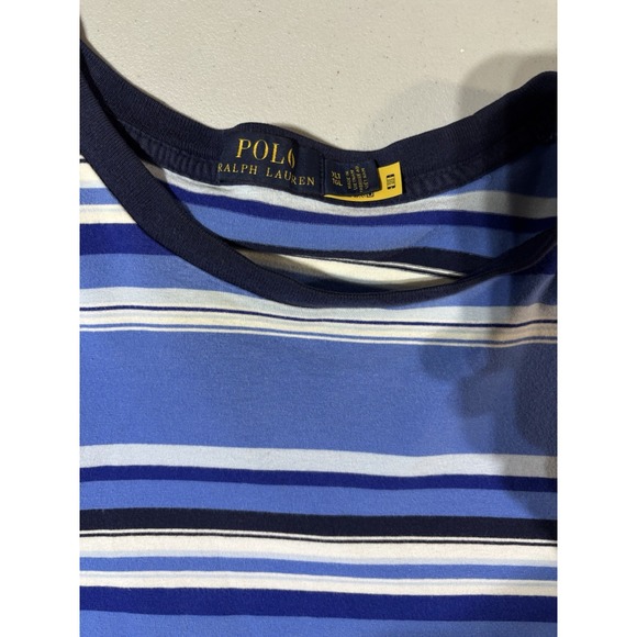 Polo Ralph Lauren Big & Tall Men's Blue Multi Stripe Crew-Neck T-Shirt XLT - Picture 2 of 5